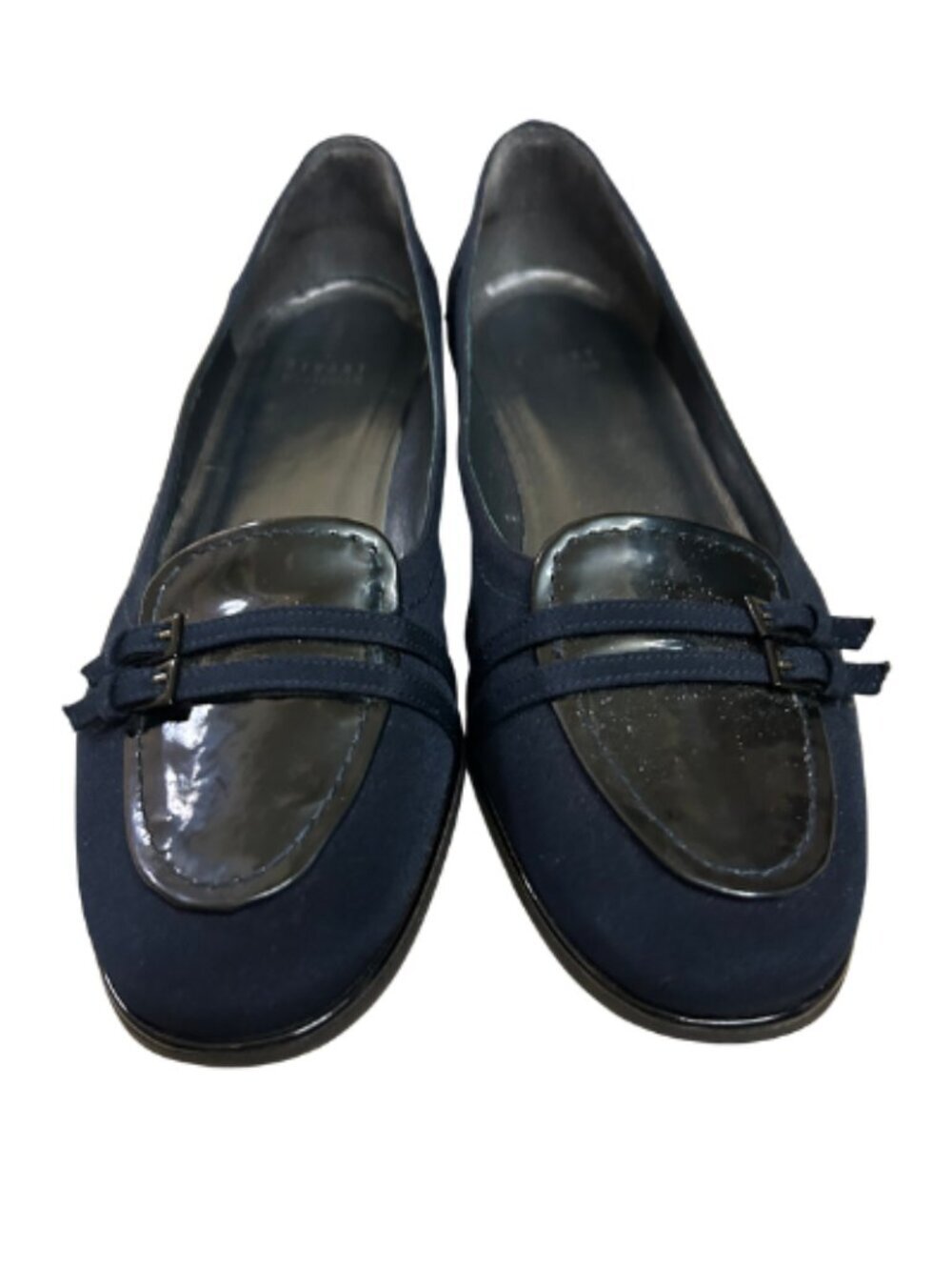 Stuart Weitzman Lonely Navy Crepe Flat - Size 10